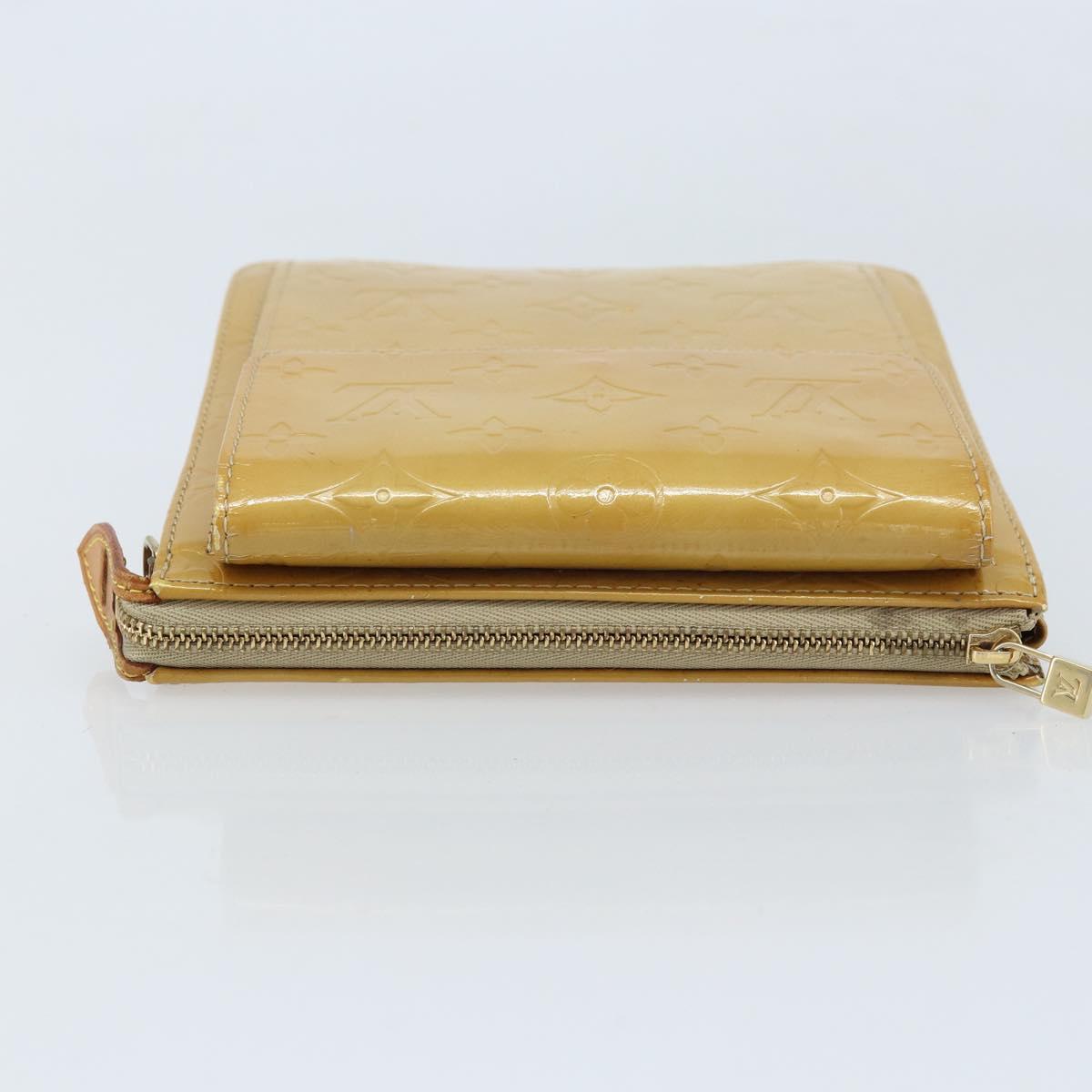 LOUIS VUITTON Monogram Vernis Motto Accessory Pouch Beige M91136 LV Auth ka2577