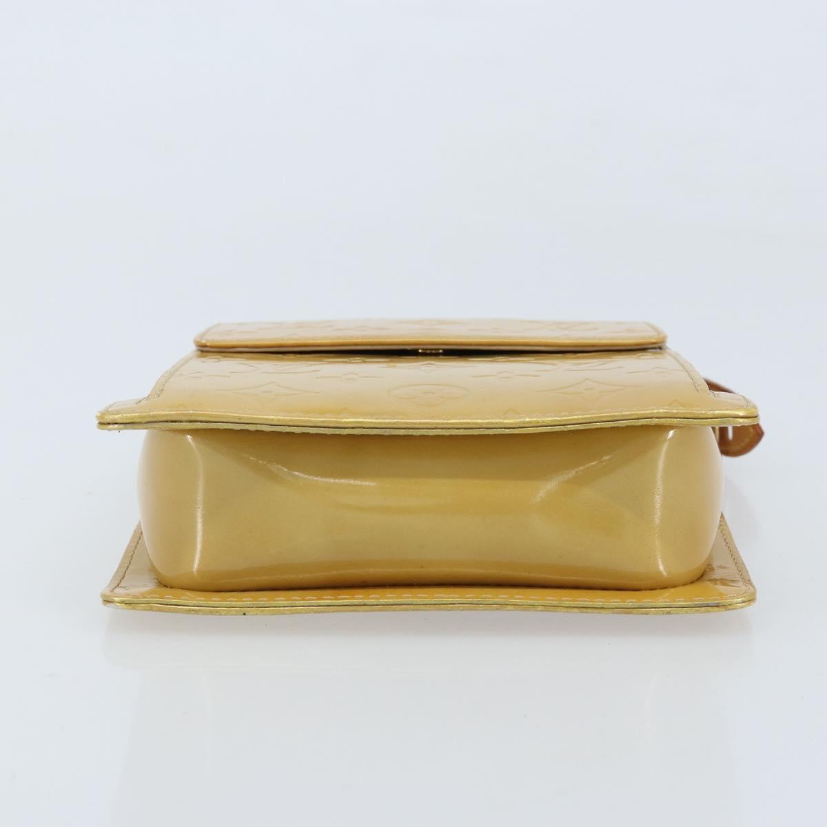 LOUIS VUITTON Monogram Vernis Motto Accessory Pouch Beige M91136 LV Auth ka2577