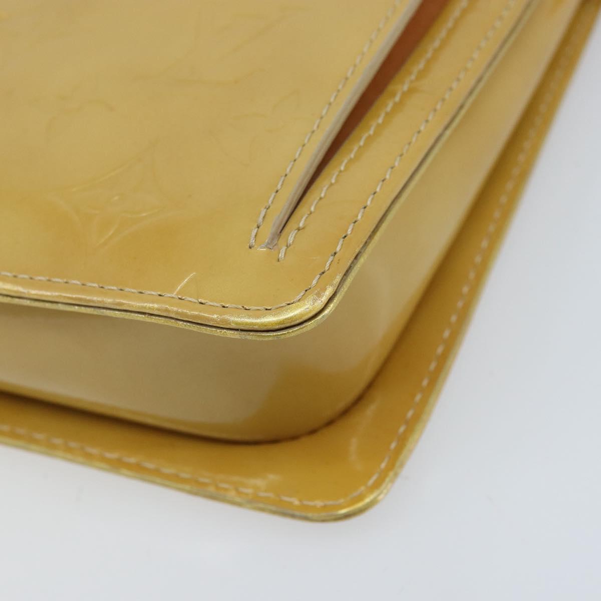 LOUIS VUITTON Monogram Vernis Motto Accessory Pouch Beige M91136 LV Auth ka2577