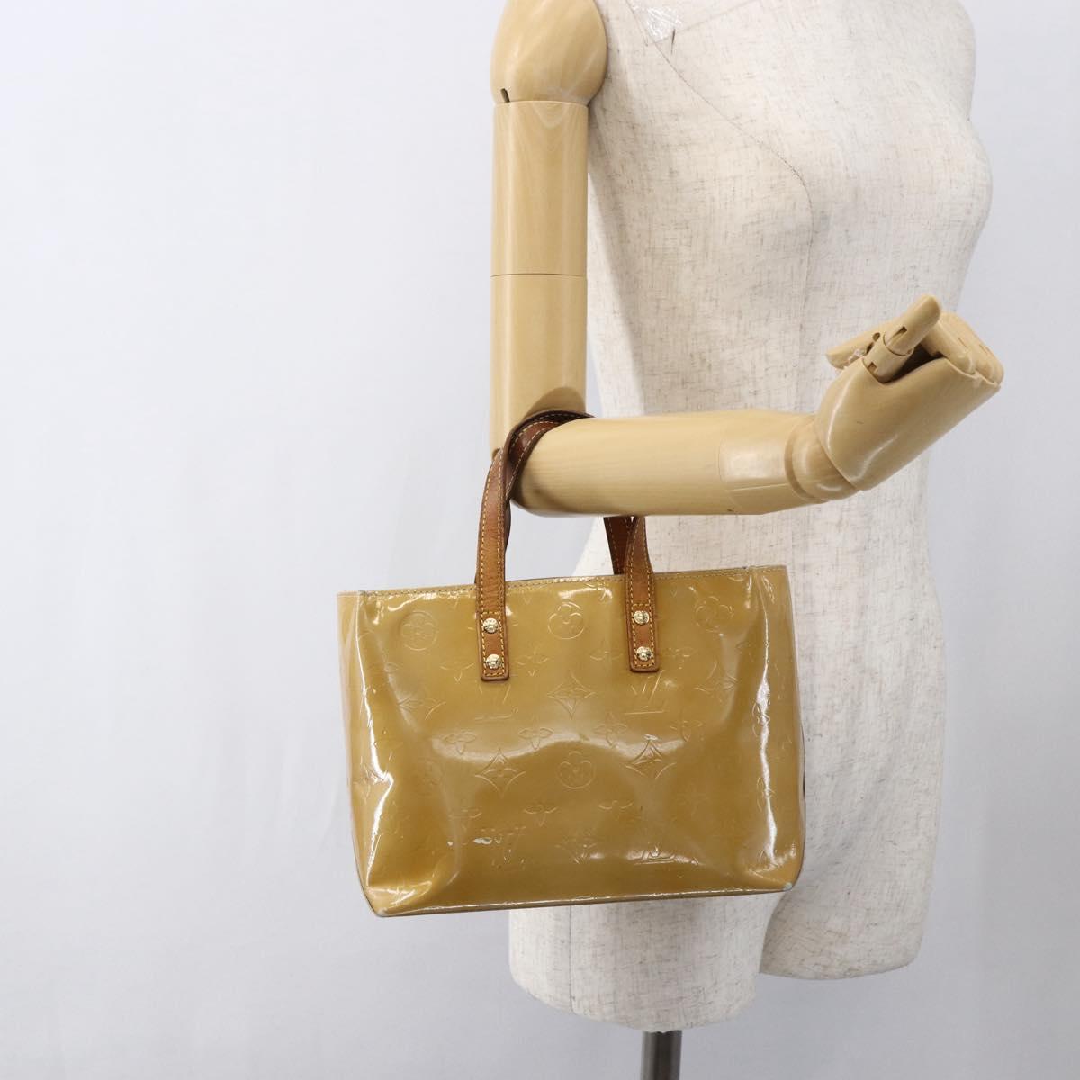 LOUIS VUITTON Monogram Vernis Reade PM Hand Bag Noisette M91334 LV Auth ka2578