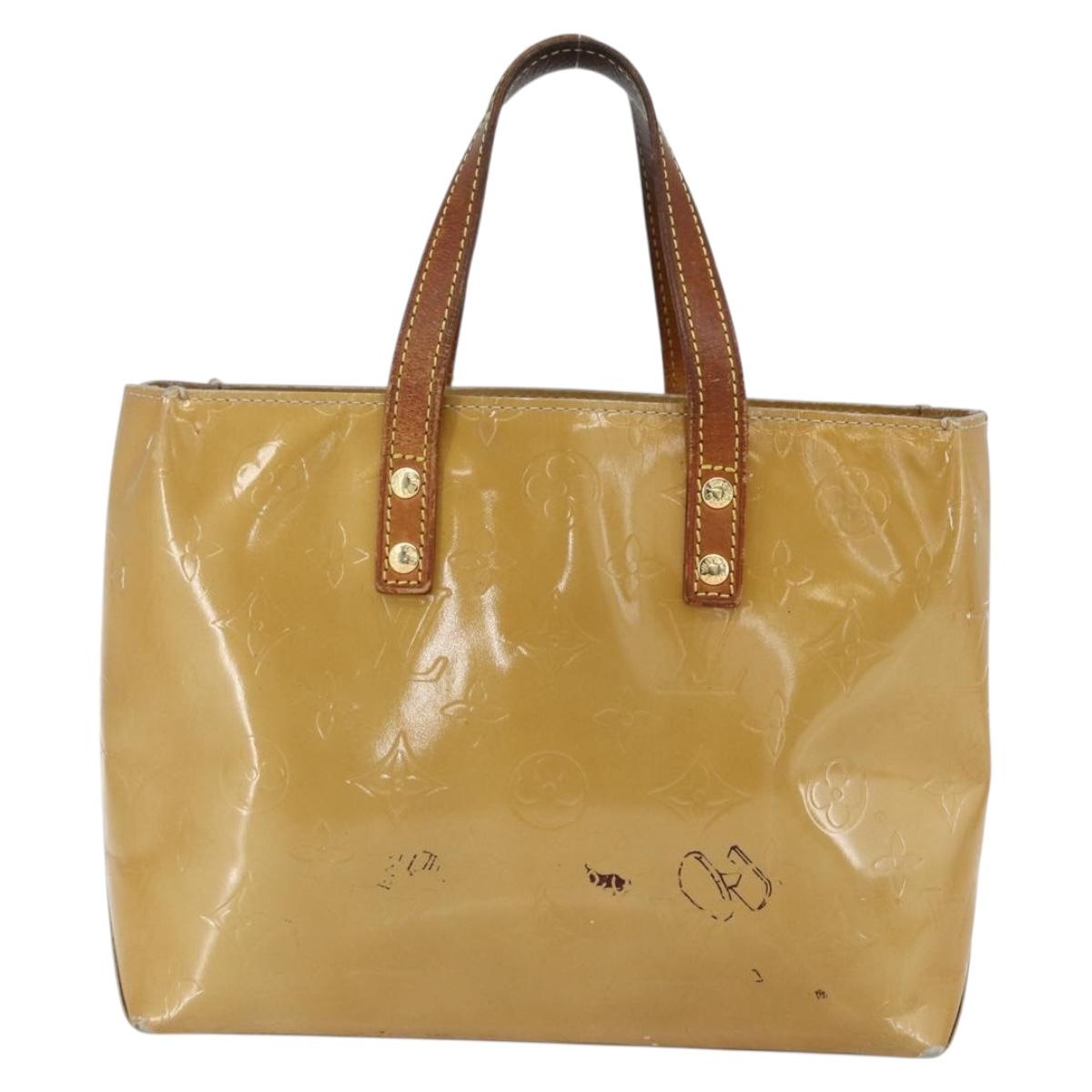LOUIS VUITTON Monogram Vernis Reade PM Hand Bag Noisette M91334 LV Auth ka2578