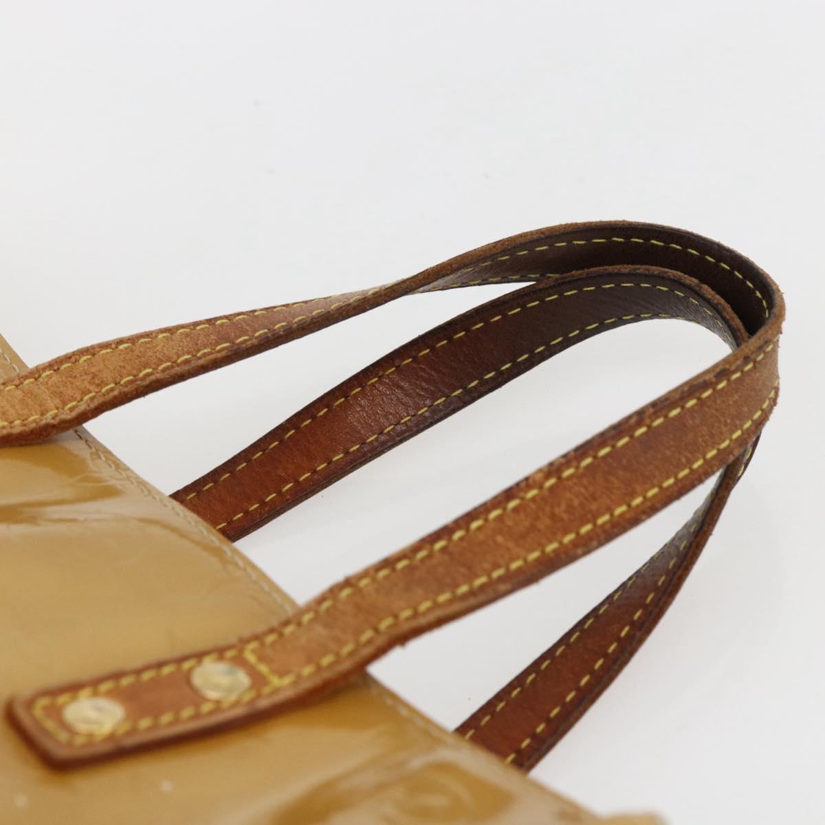 LOUIS VUITTON Monogram Vernis Reade PM Hand Bag Noisette M91334 LV Auth ka2578