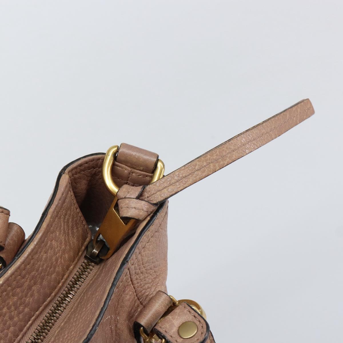 GUCCI Hand Bag Leather Pink Gold 323675 Auth ka258