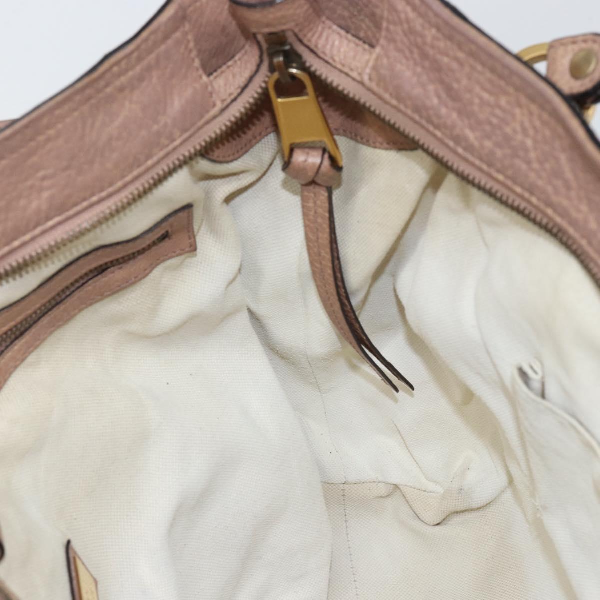 GUCCI Hand Bag Leather Pink Gold 323675 Auth ka258