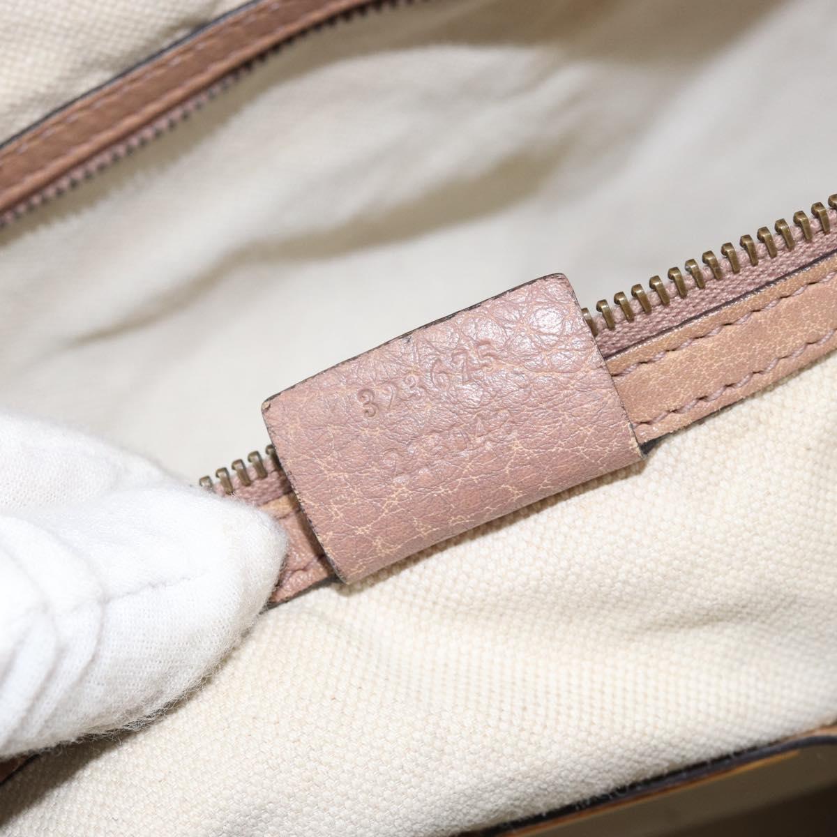 GUCCI Hand Bag Leather Pink Gold 323675 Auth ka258