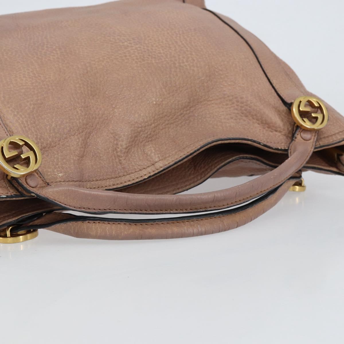 GUCCI Hand Bag Leather Pink Gold 323675 Auth ka258