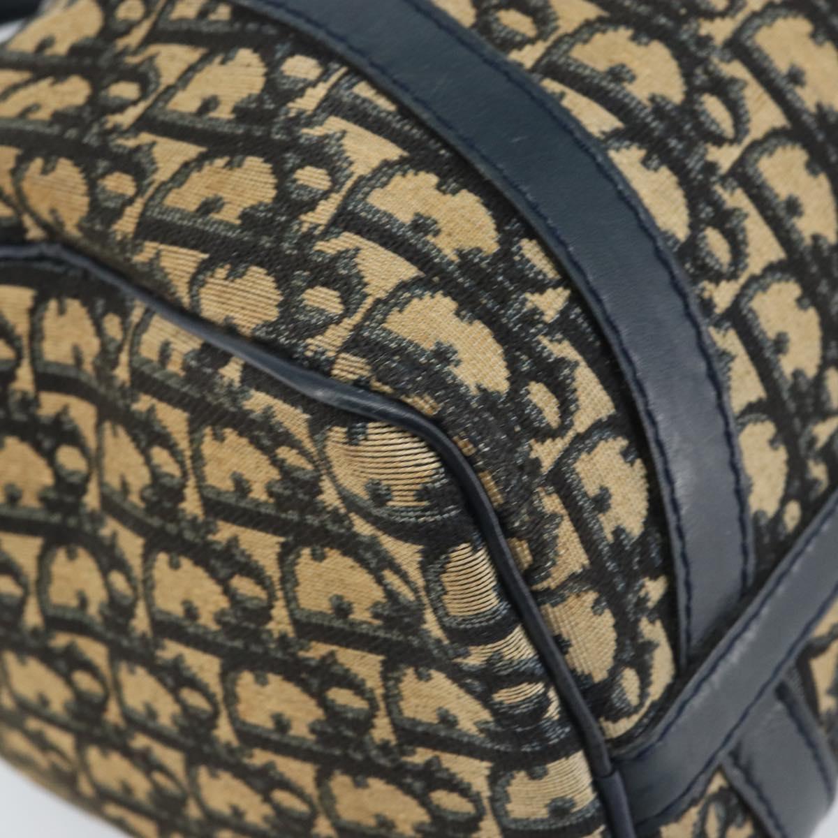 Christian Dior Trotter Canvas Hand Bag Navy Silver Auth ka2582