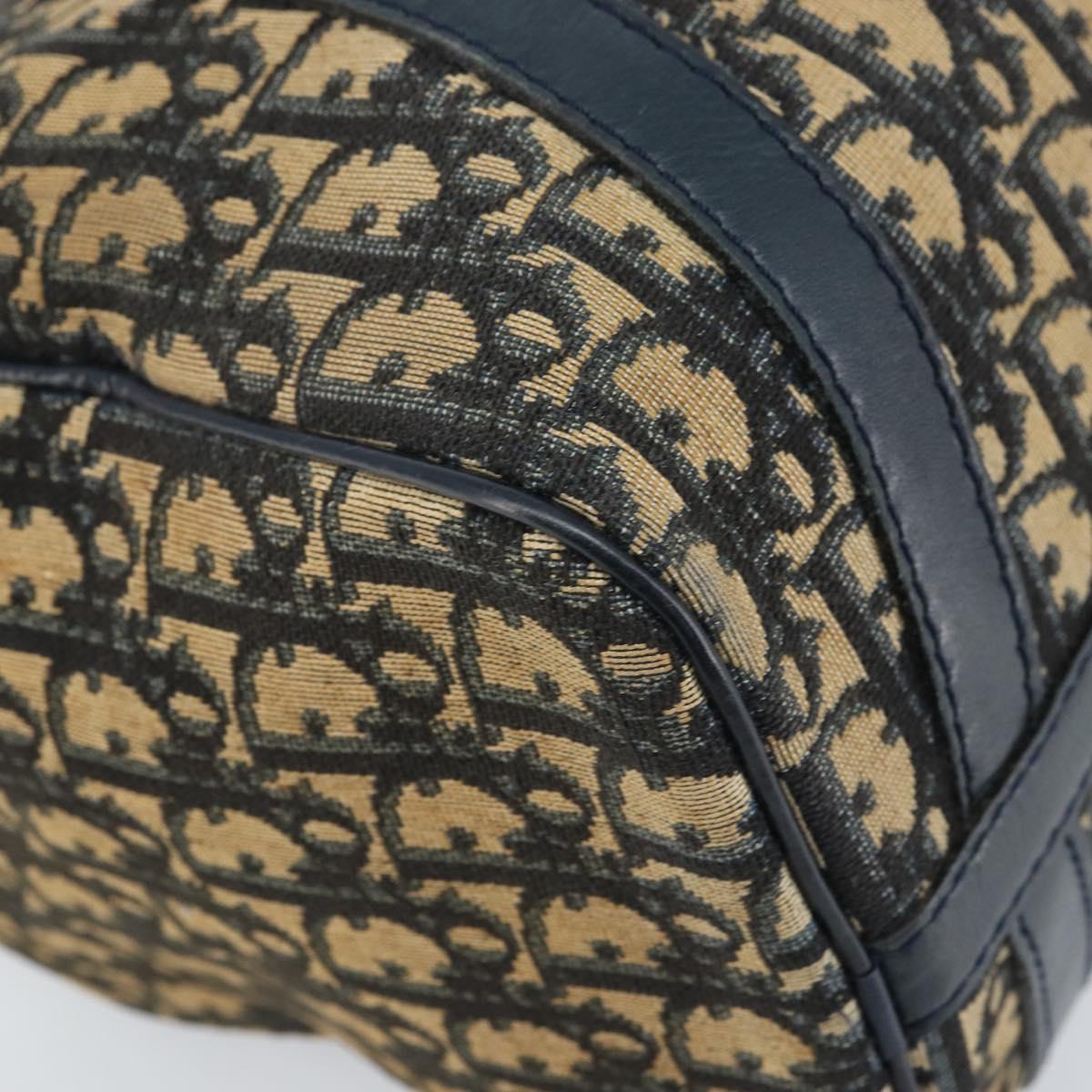 Christian Dior Trotter Canvas Hand Bag Navy Silver Auth ka2582