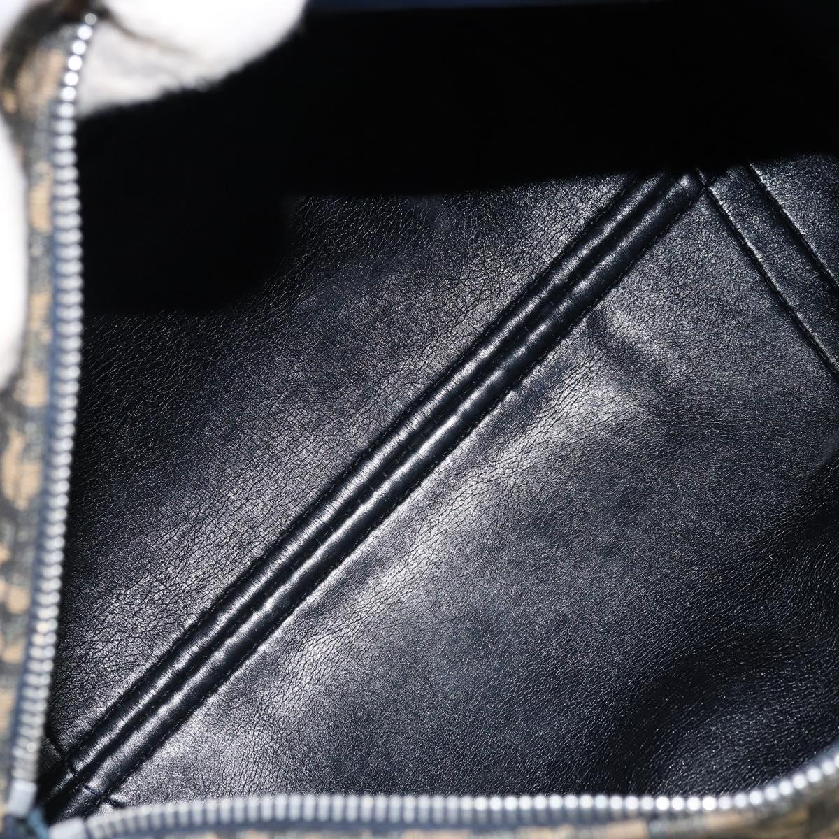 Christian Dior Trotter Canvas Hand Bag Navy Silver Auth ka2582