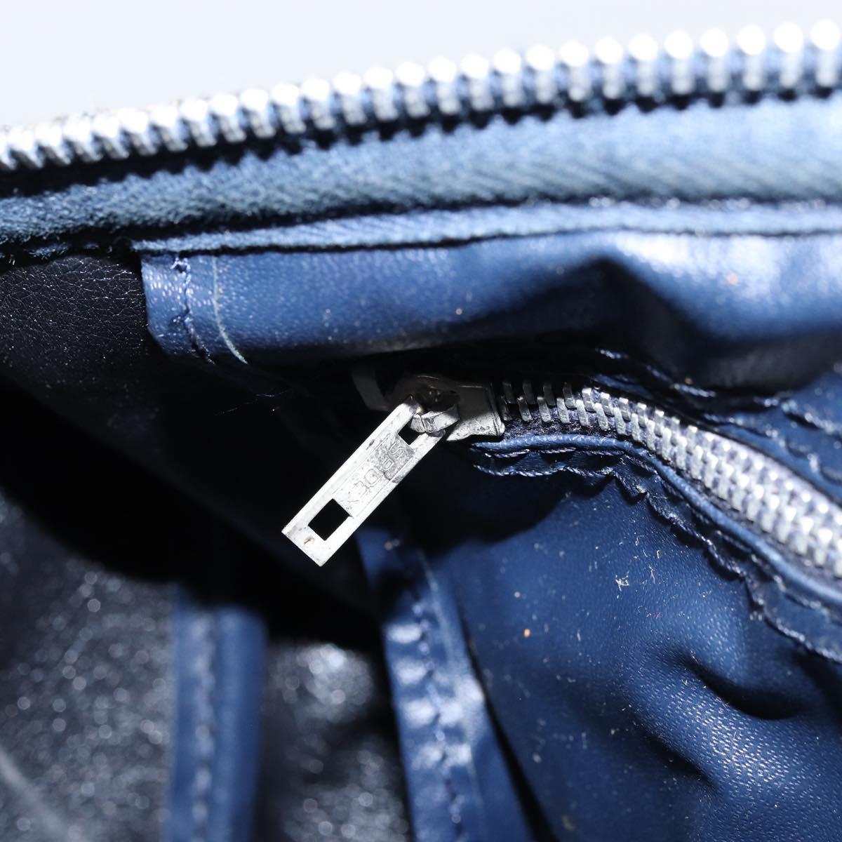 Christian Dior Trotter Canvas Hand Bag Navy Silver Auth ka2582