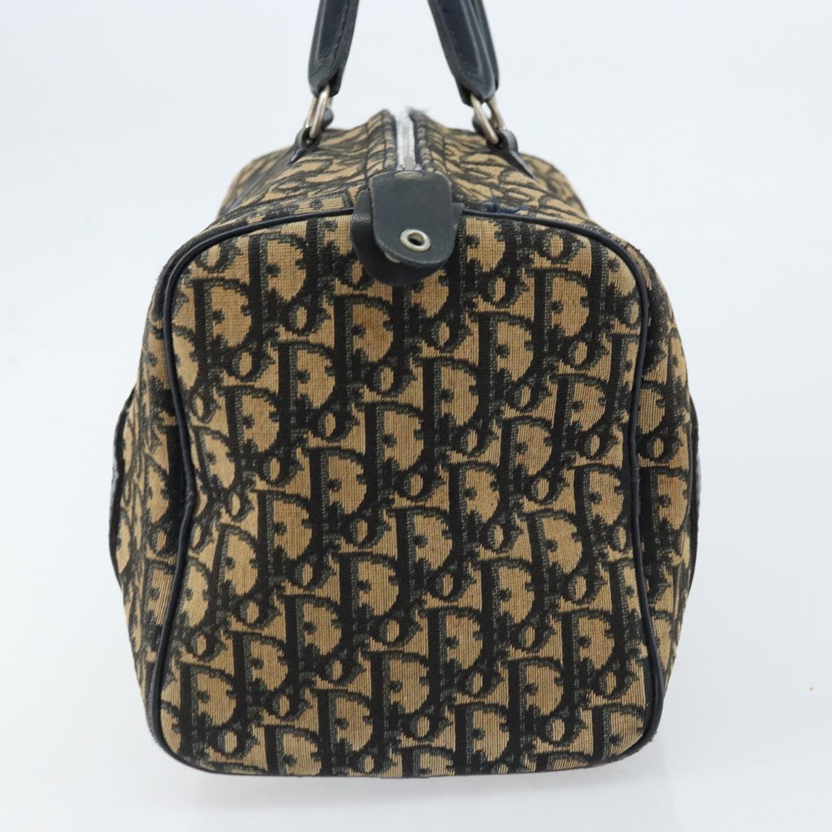 Christian Dior Trotter Canvas Hand Bag Navy Silver Auth ka2582