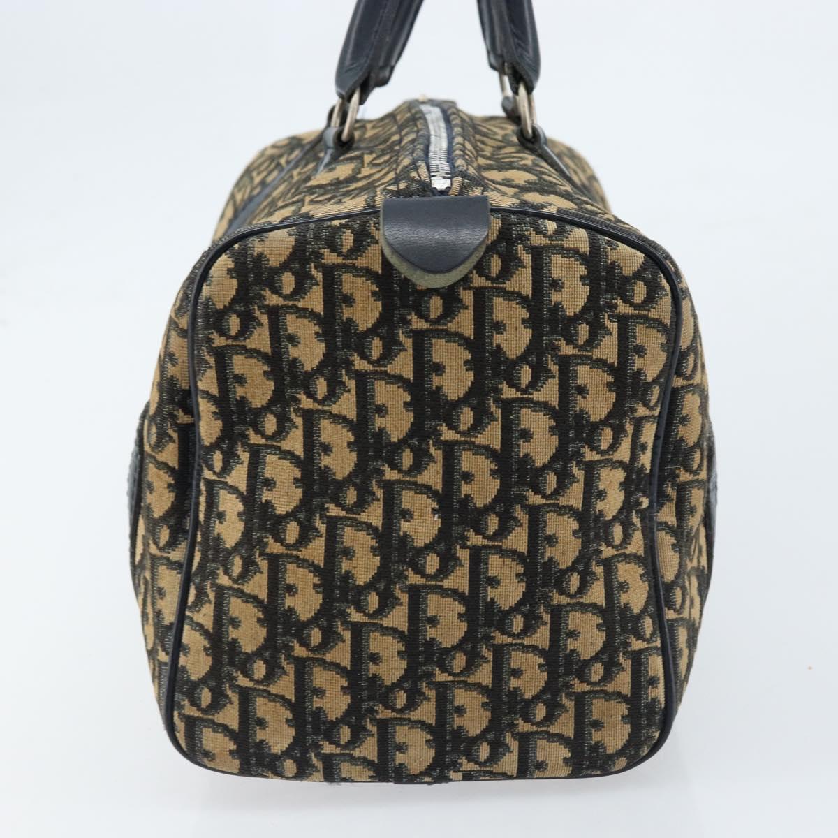 Christian Dior Trotter Canvas Hand Bag Navy Silver Auth ka2582