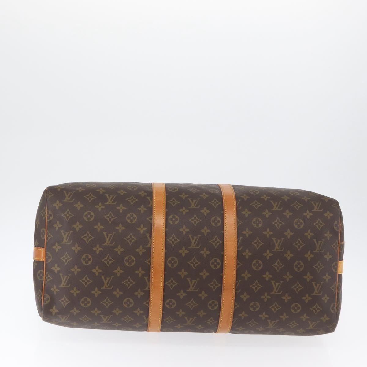 LOUIS VUITTON Monogram Keepall Bandouliere 55 Boston Bag M41414 LV Auth ka2583