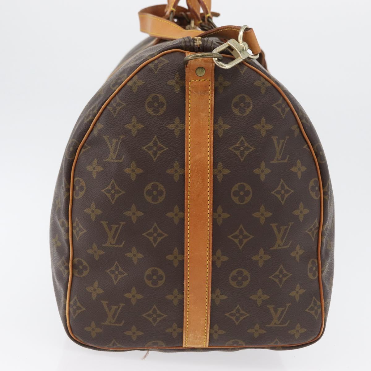 LOUIS VUITTON Monogram Keepall Bandouliere 55 Boston Bag M41414 LV Auth ka2583