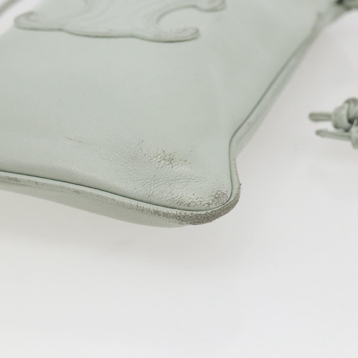 LOEWE Anagram Shoulder Bag Leather Light Blue Auth ka2596