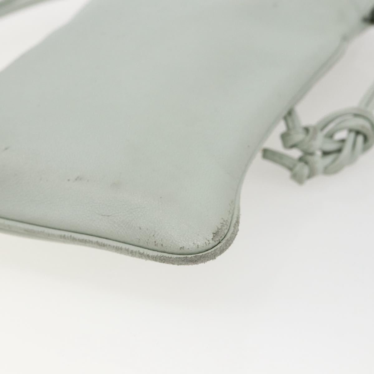 LOEWE Anagram Shoulder Bag Leather Light Blue Auth ka2596