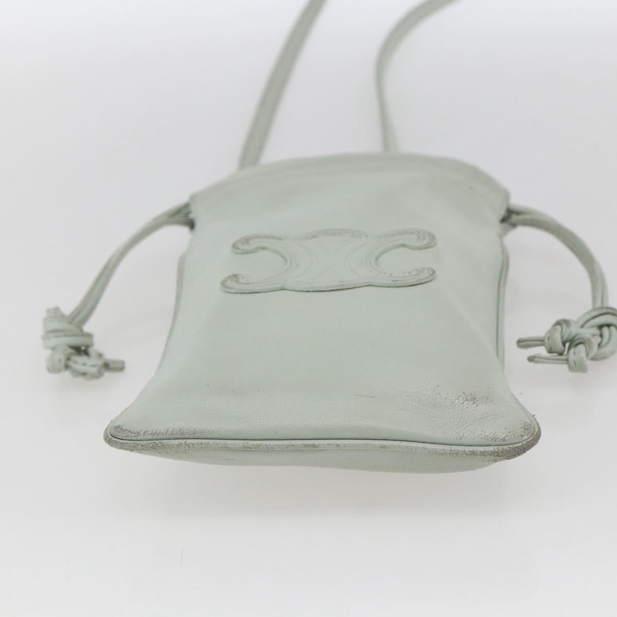 LOEWE Anagram Shoulder Bag Leather Light Blue Auth ka2596