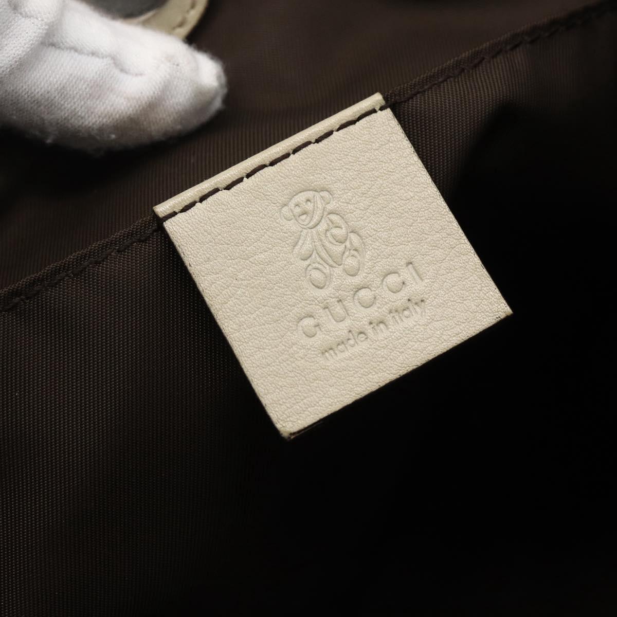 GUCCI GG Canvas Hand Bag Beige Silver 271101 Auth ka2598