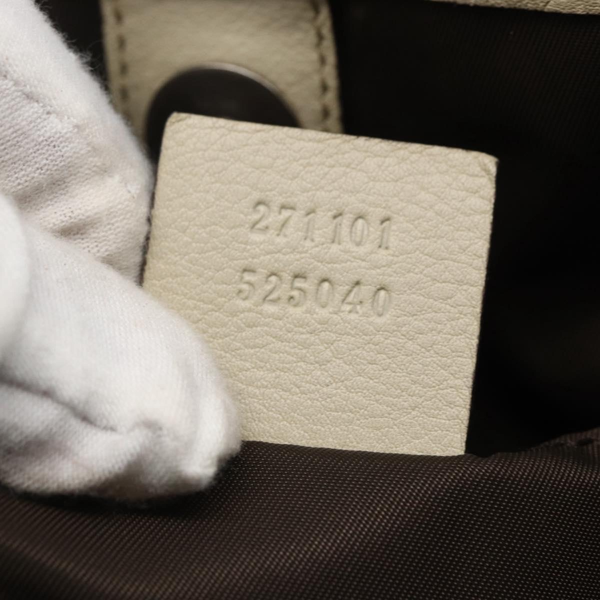 GUCCI GG Canvas Hand Bag Beige Silver 271101 Auth ka2598