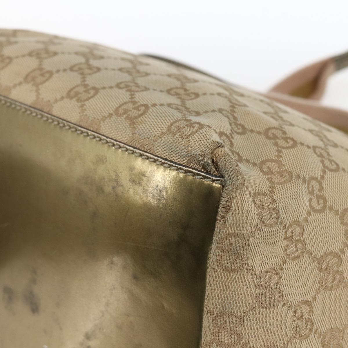 GUCCI GG Canvas Sherry Line Hand Bag Beige Gold 131230 Auth ka2599