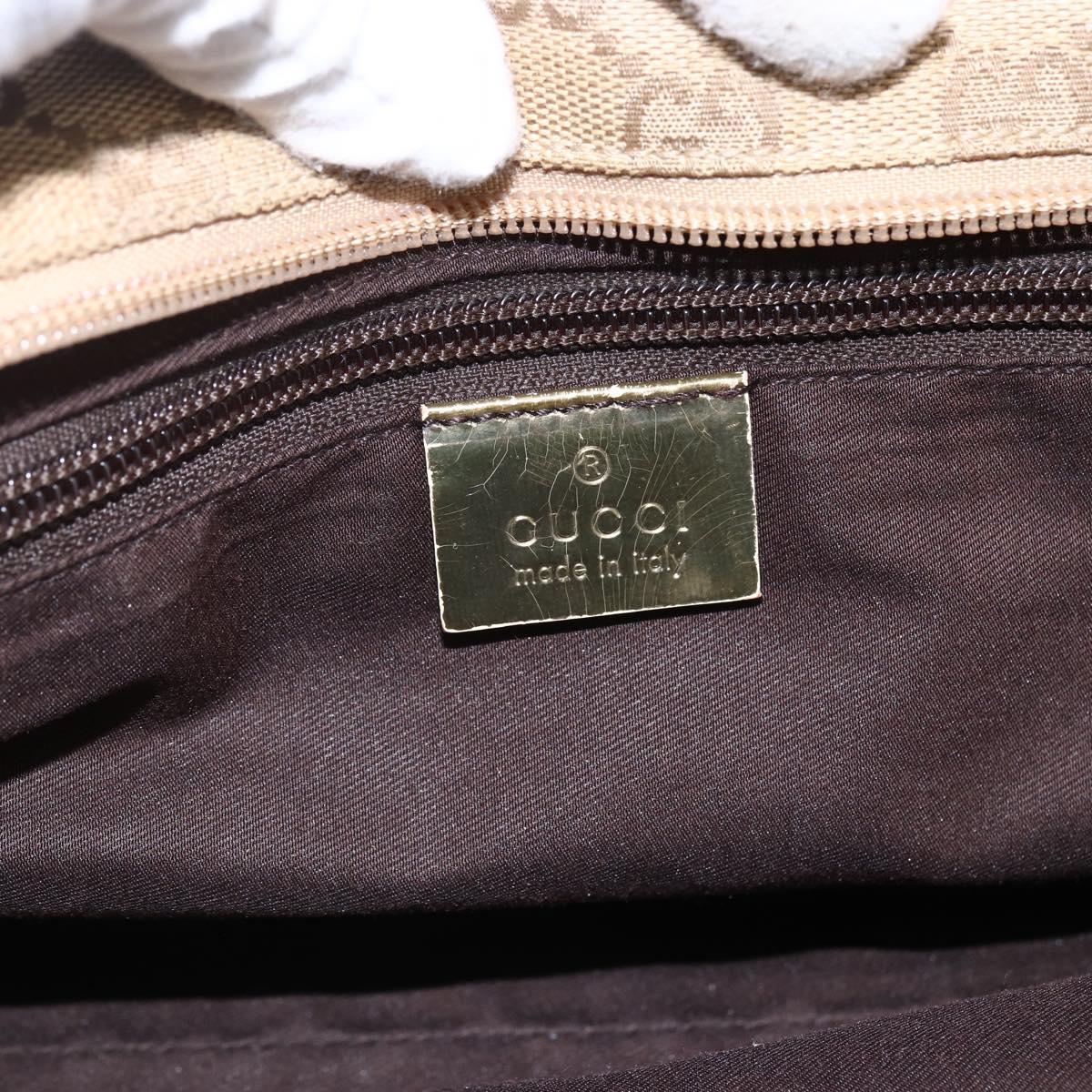 GUCCI GG Canvas Sherry Line Hand Bag Beige Gold 131230 Auth ka2599
