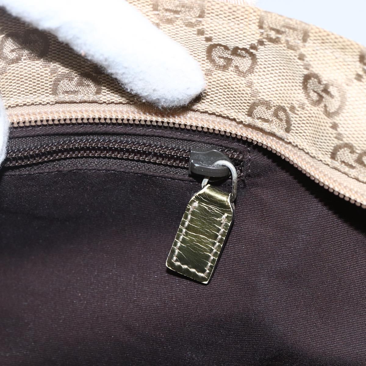 GUCCI GG Canvas Sherry Line Hand Bag Beige Gold 131230 Auth ka2599