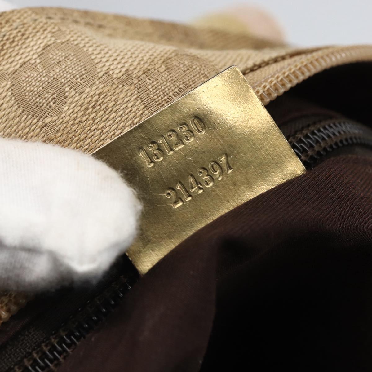 GUCCI GG Canvas Sherry Line Hand Bag Beige Gold 131230 Auth ka2599