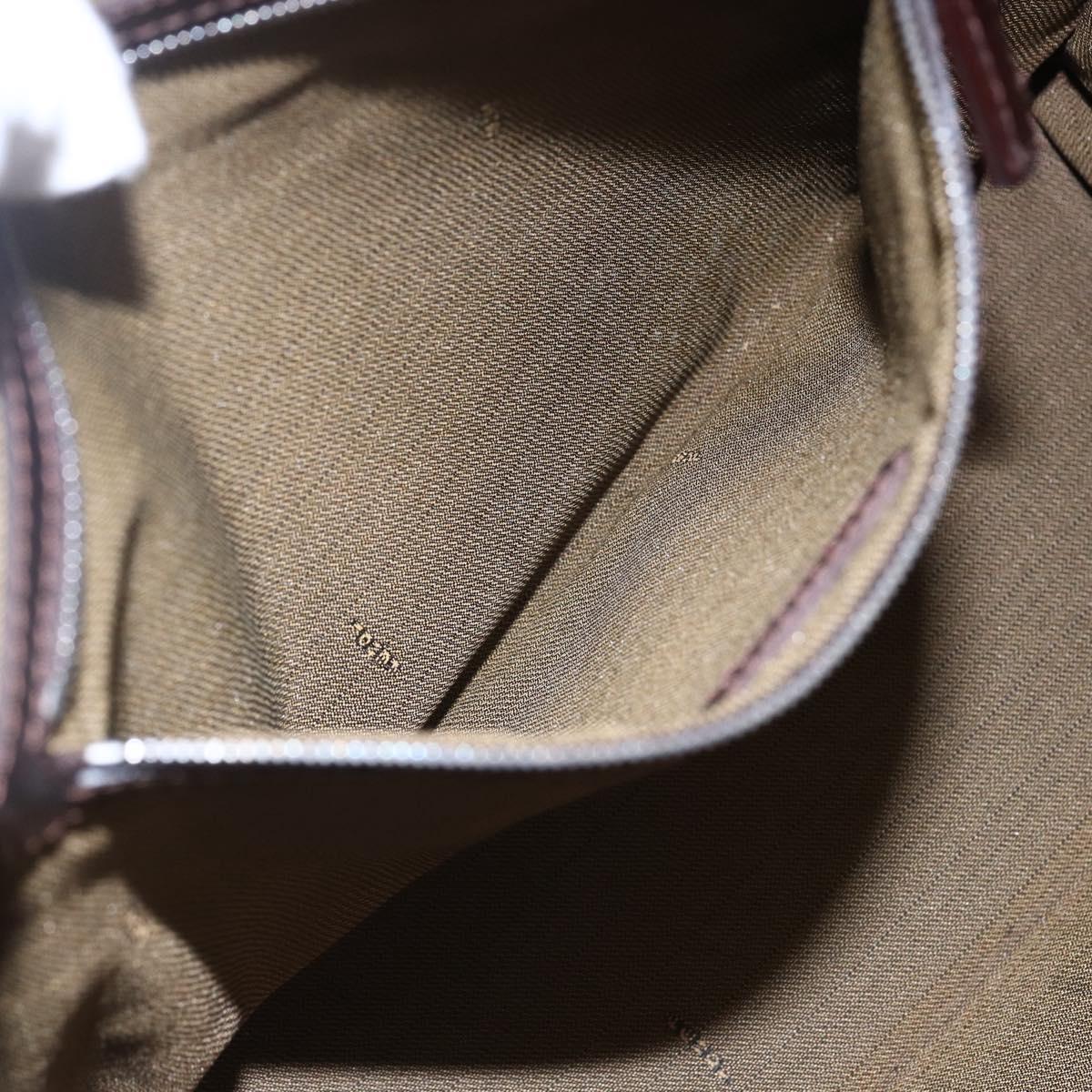 FENDI Zucca Canvas Shoulder Bag Black Brown Auth ka260