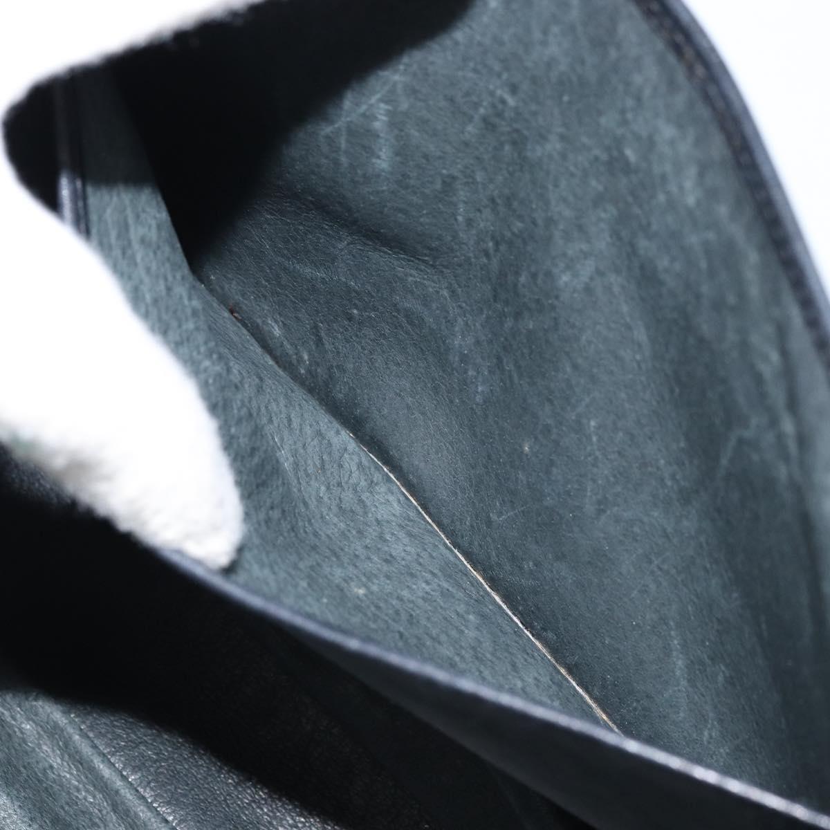 GUCCI Hand Bag Leather Black Gold Auth ka2600