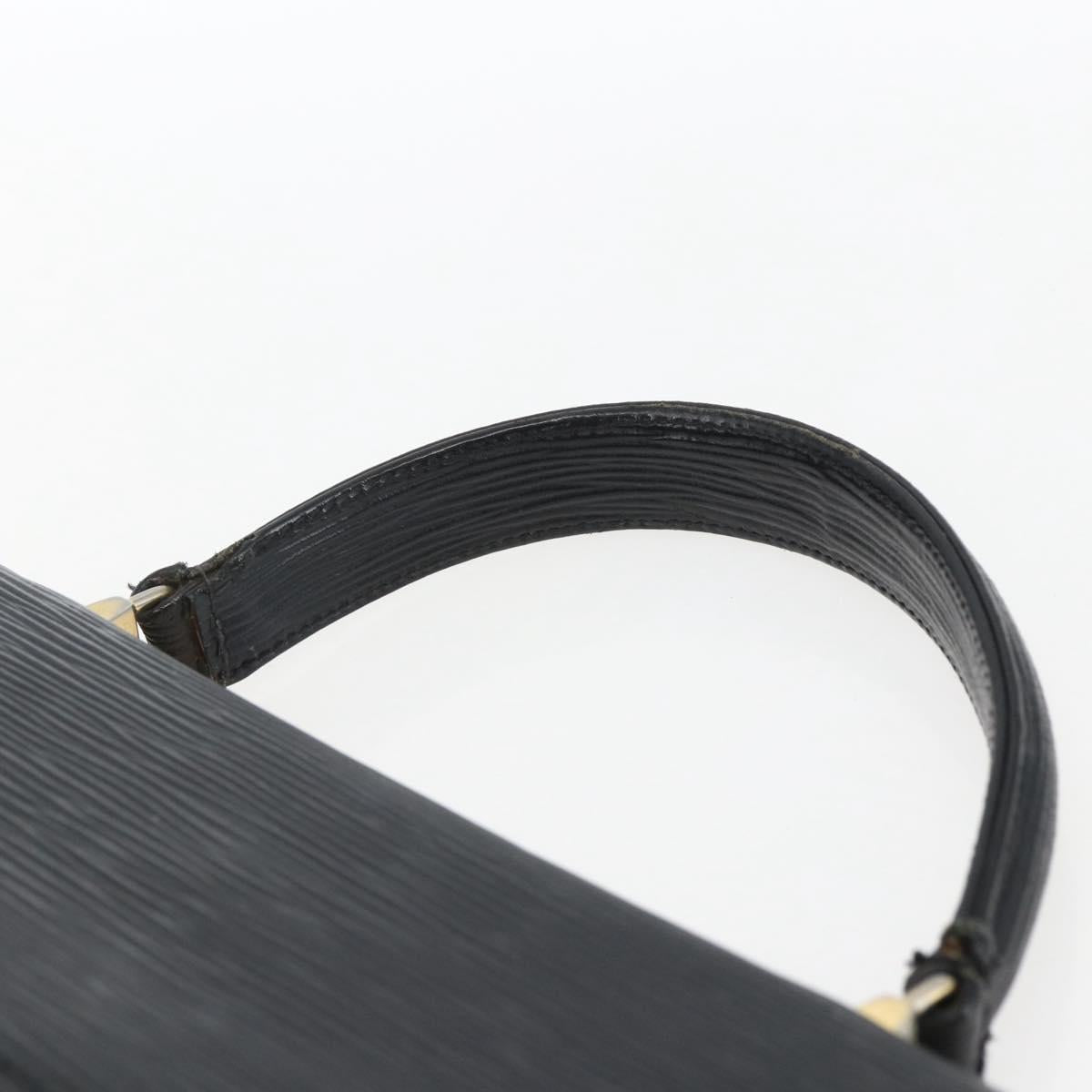 FENDI Hand Bag Leather Black Gold Auth ka2601