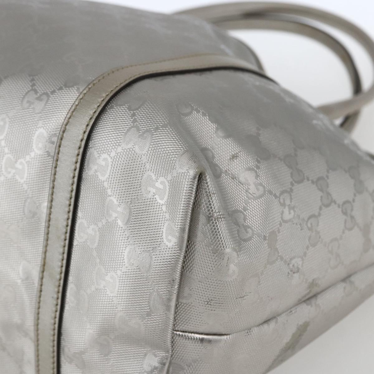 GUCCI GG implementation Tote Bag PVC Silver 197953 Auth ka2609