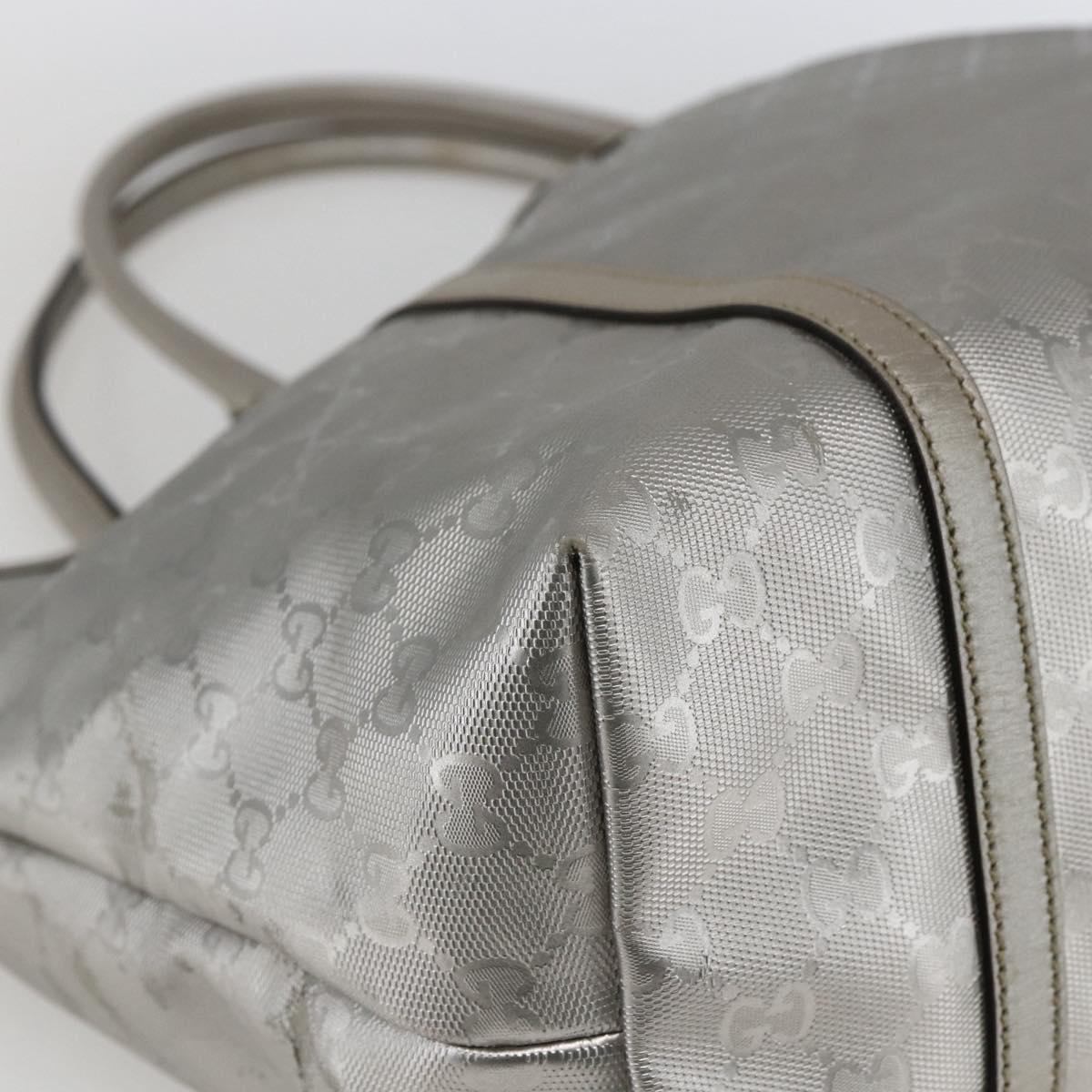 GUCCI GG implementation Tote Bag PVC Silver 197953 Auth ka2609
