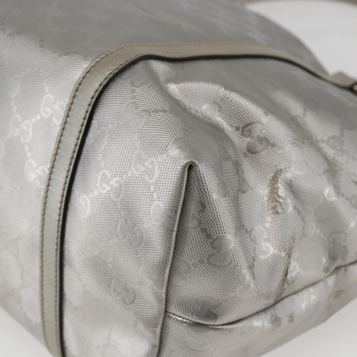 GUCCI GG implementation Tote Bag PVC Silver 197953 Auth ka2609