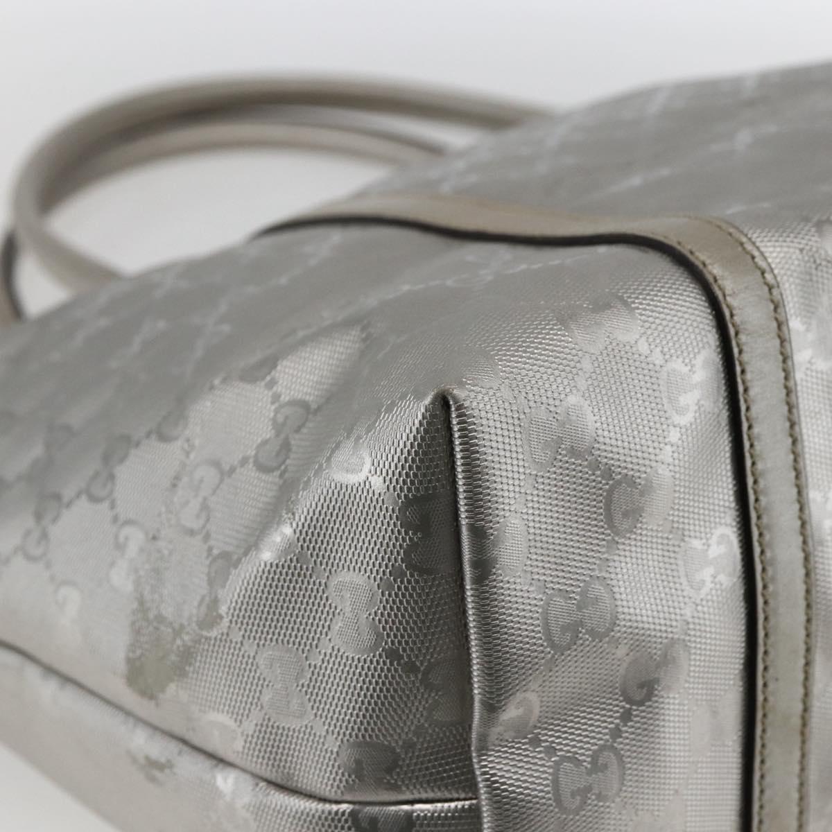 GUCCI GG implementation Tote Bag PVC Silver 197953 Auth ka2609
