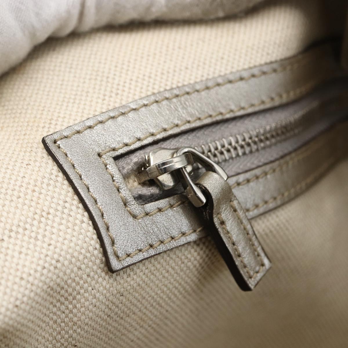 GUCCI GG implementation Tote Bag PVC Silver 197953 Auth ka2609