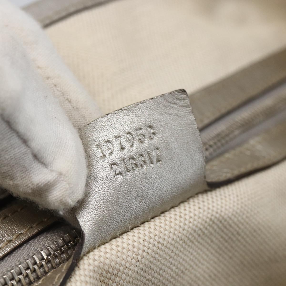 GUCCI GG implementation Tote Bag PVC Silver 197953 Auth ka2609