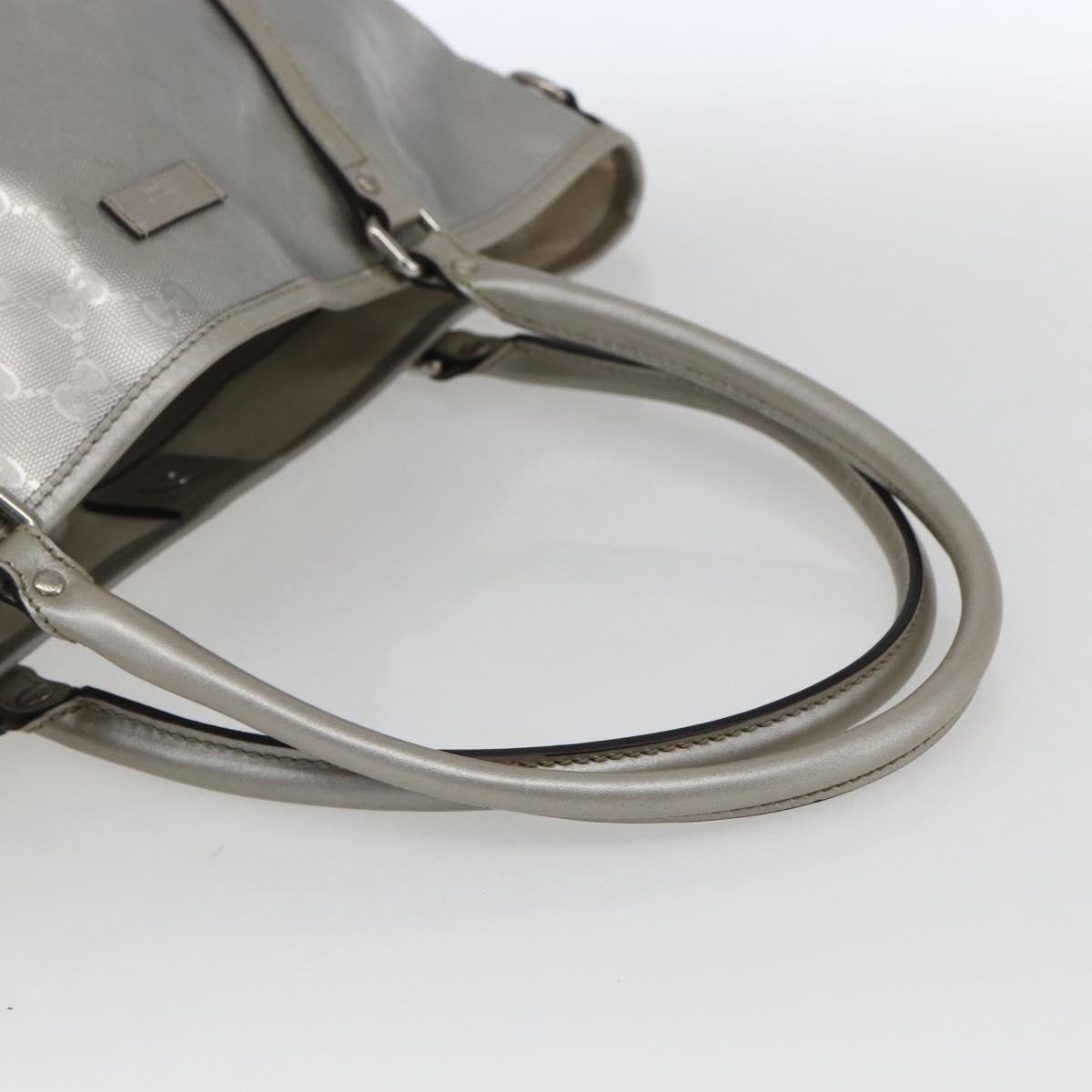 GUCCI GG implementation Tote Bag PVC Silver 197953 Auth ka2609