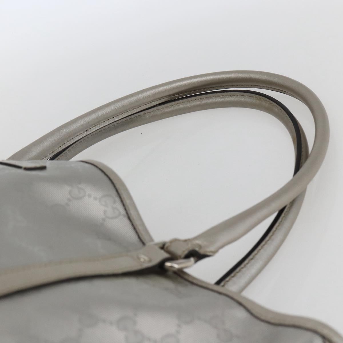 GUCCI GG implementation Tote Bag PVC Silver 197953 Auth ka2609