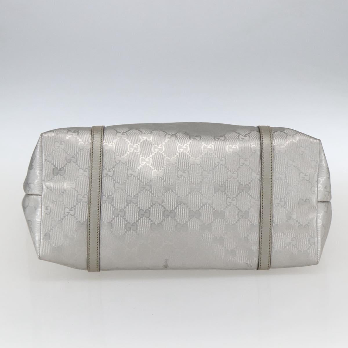 GUCCI GG implementation Tote Bag PVC Silver 197953 Auth ka2609