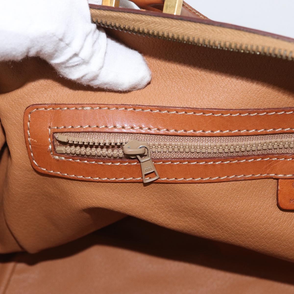 CELINE Macadam Canvas Boston Bag PVC Leather Brown Gold Auth ka2619