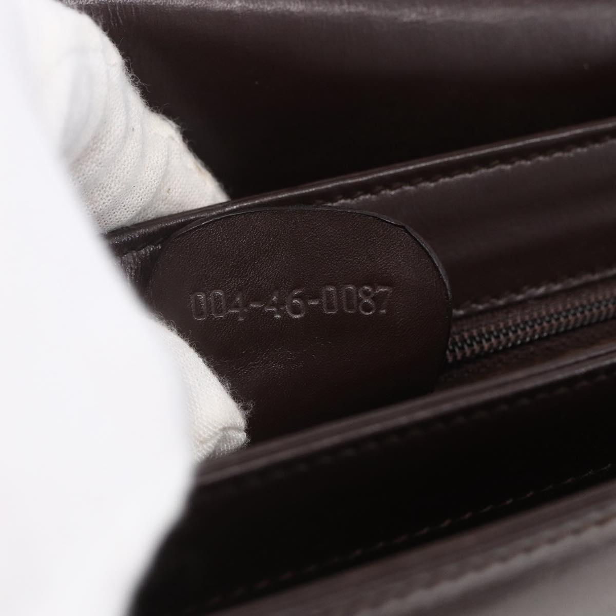 GUCCI Shoulder Bag Leather Brown Gold 004 46 0087 Auth ka263