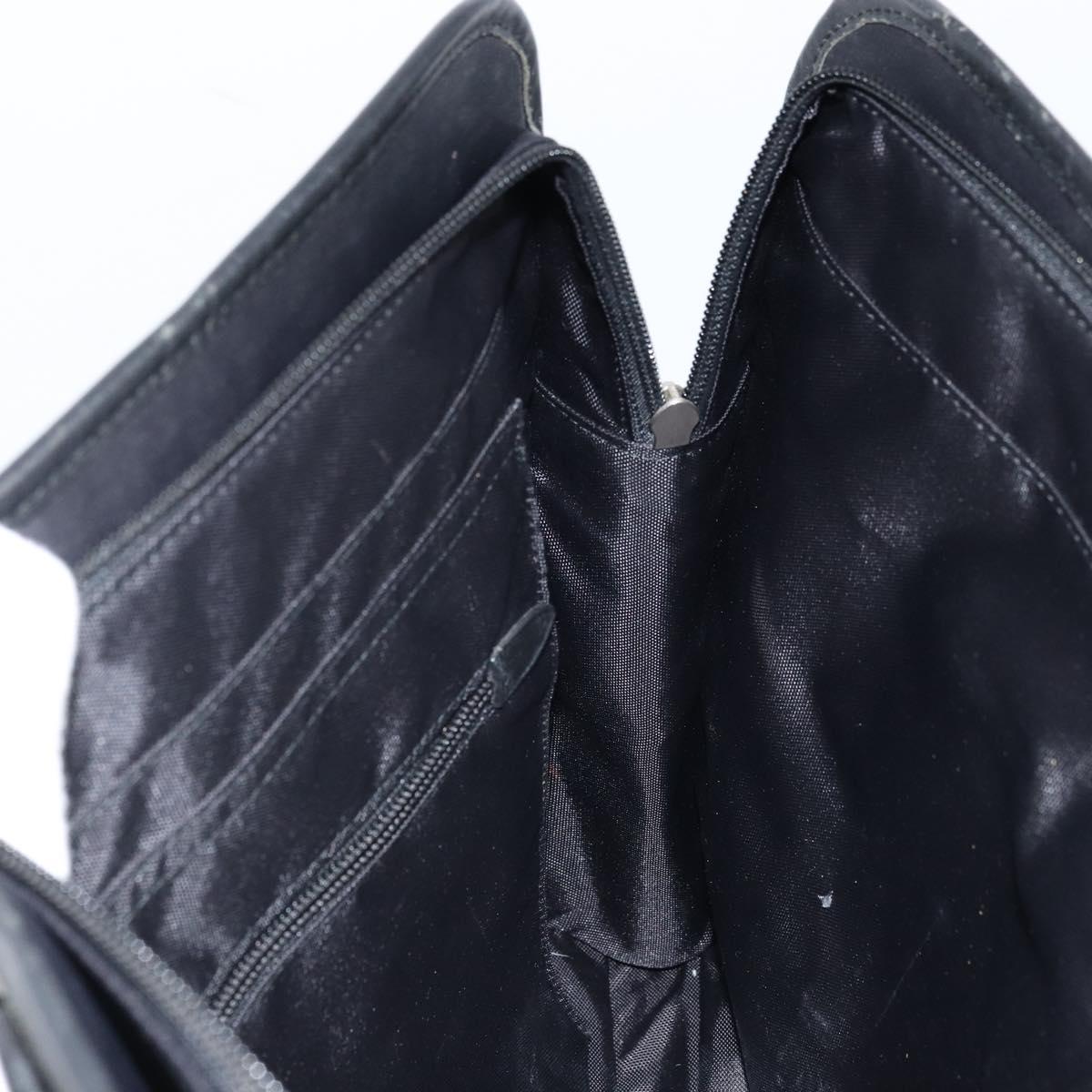 BURBERRY Black label Business Bag Nylon Black Silver Auth ka2647
