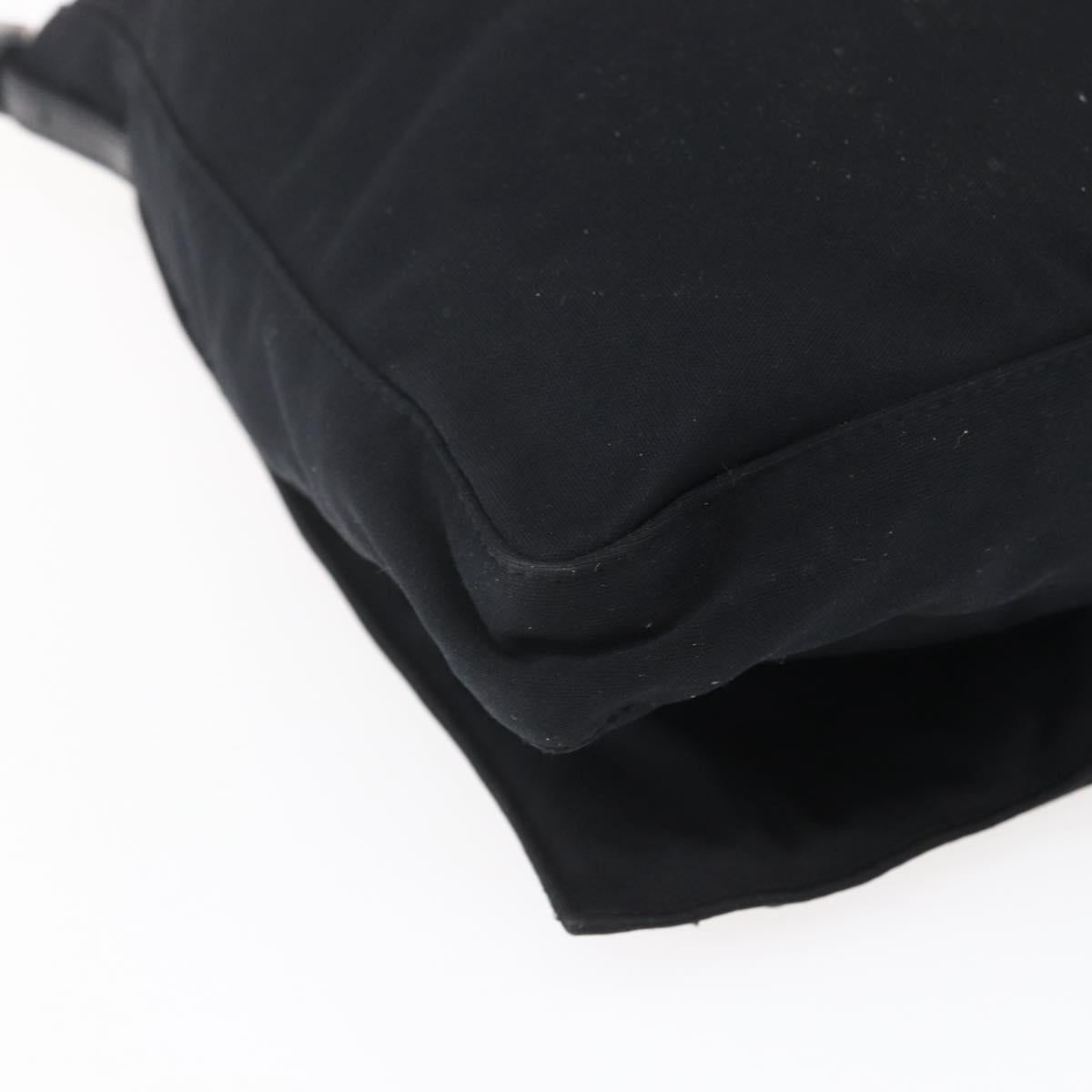 FENDI Shoulder Bag Nylon Black Silver Auth ka265