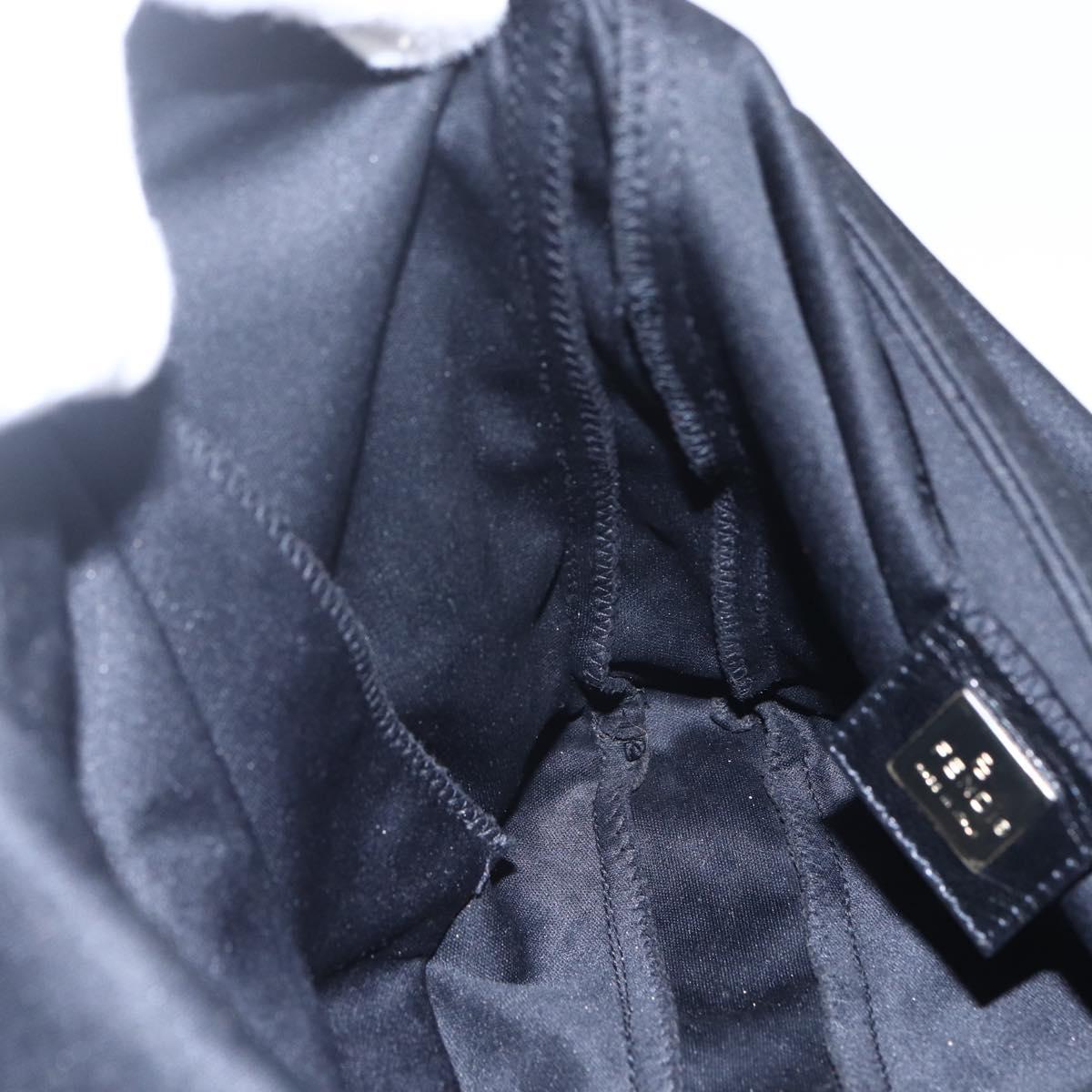 FENDI Shoulder Bag Nylon Black Silver Auth ka265