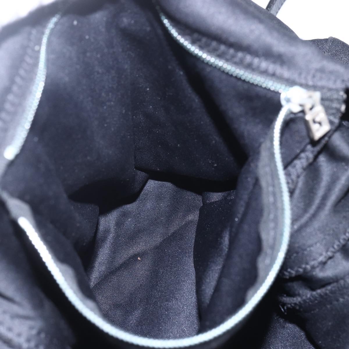 FENDI Shoulder Bag Nylon Black Silver Auth ka265