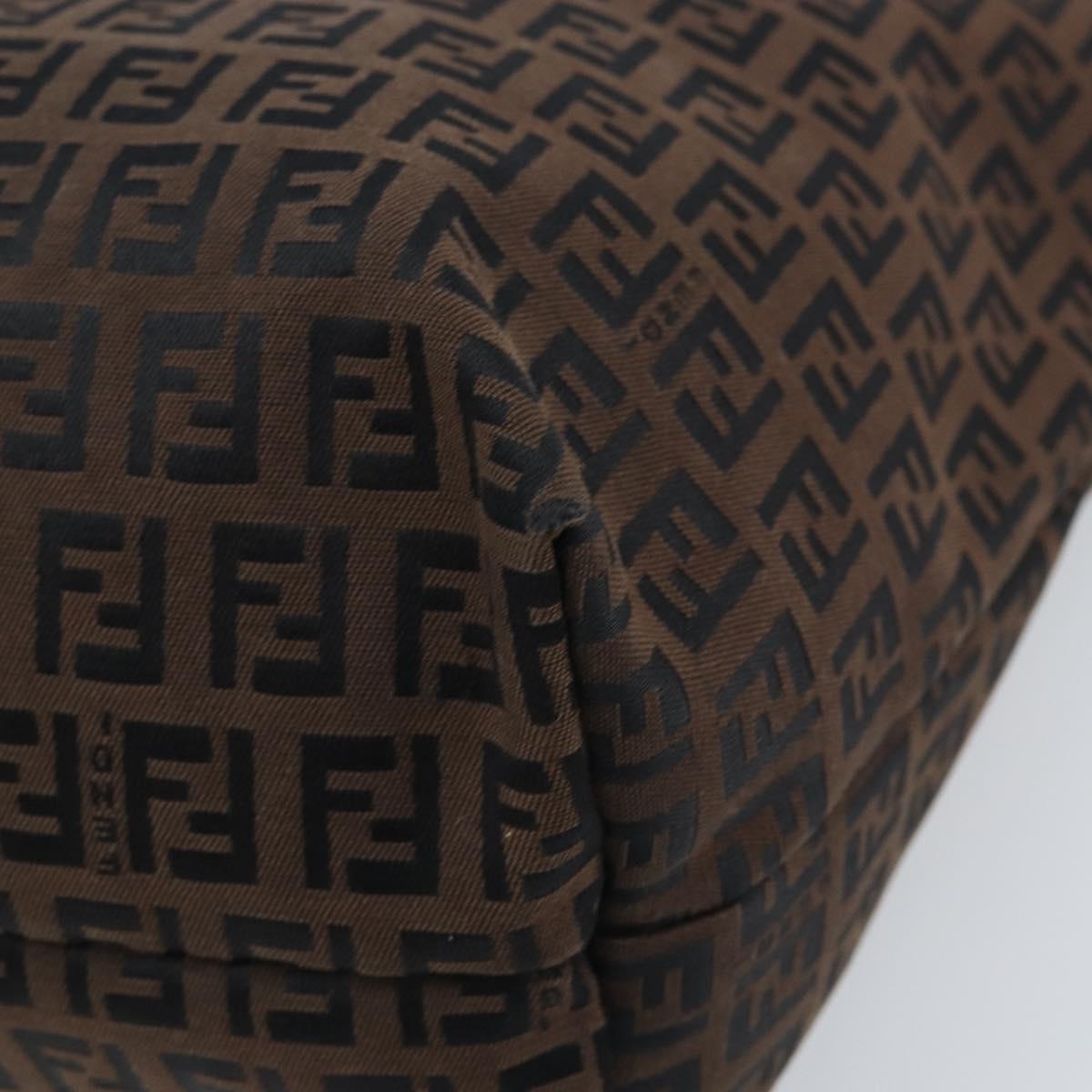 FENDI Zucchino Canvas Tote Bag Brown Auth ka2651