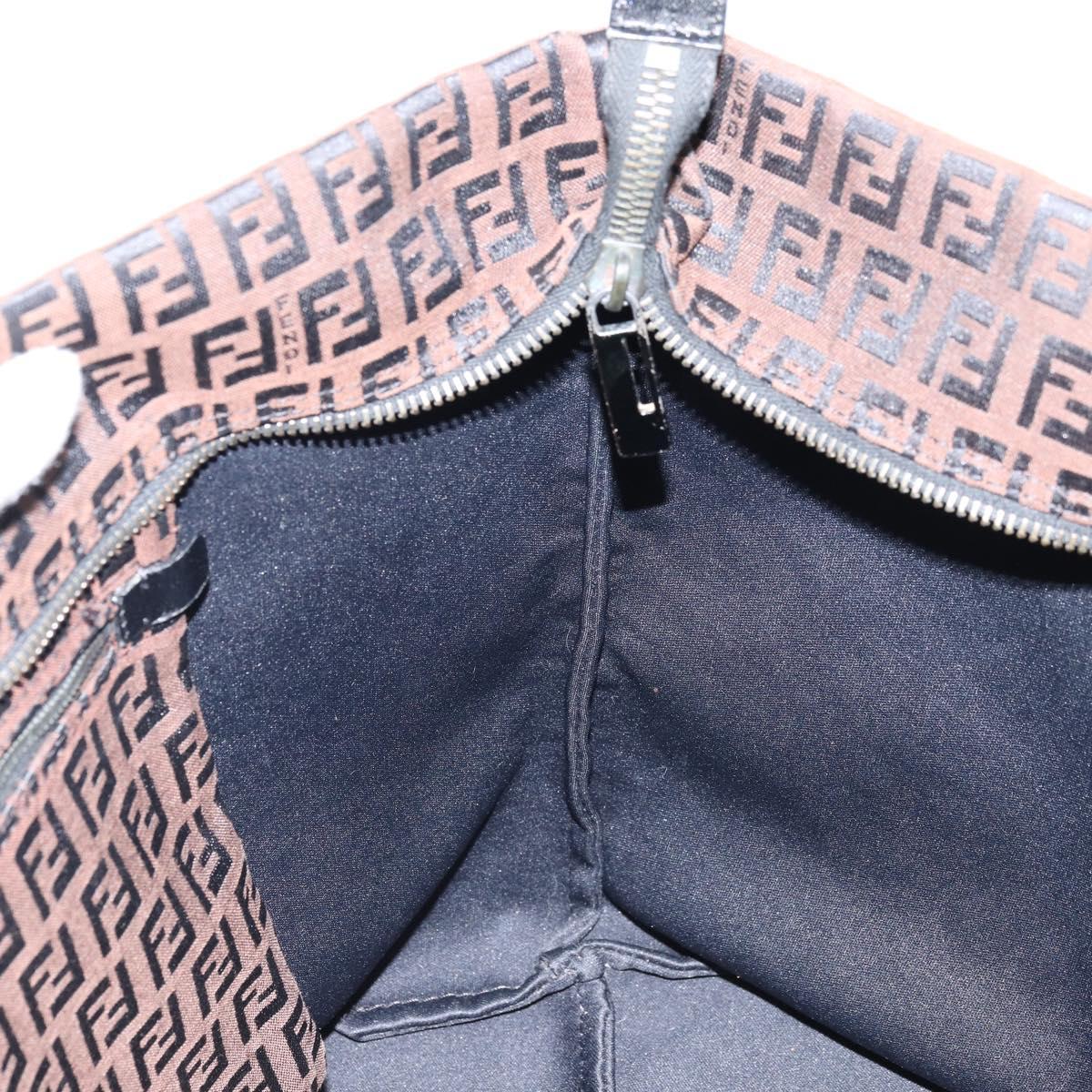 FENDI Zucchino Canvas Tote Bag Brown Auth ka2651