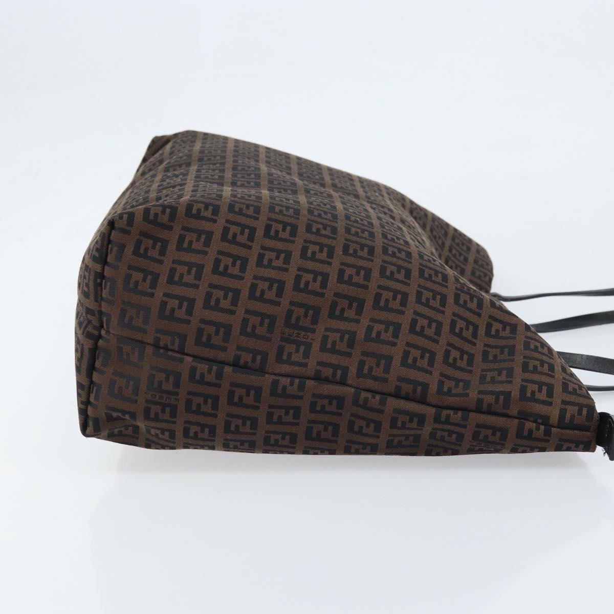 FENDI Zucchino Canvas Tote Bag Brown Auth ka2651