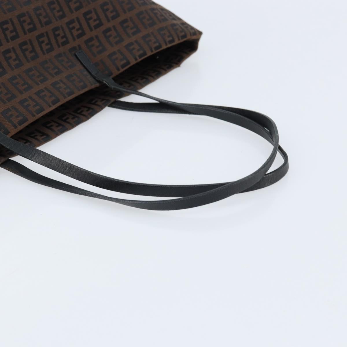 FENDI Zucchino Canvas Tote Bag Brown Auth ka2651