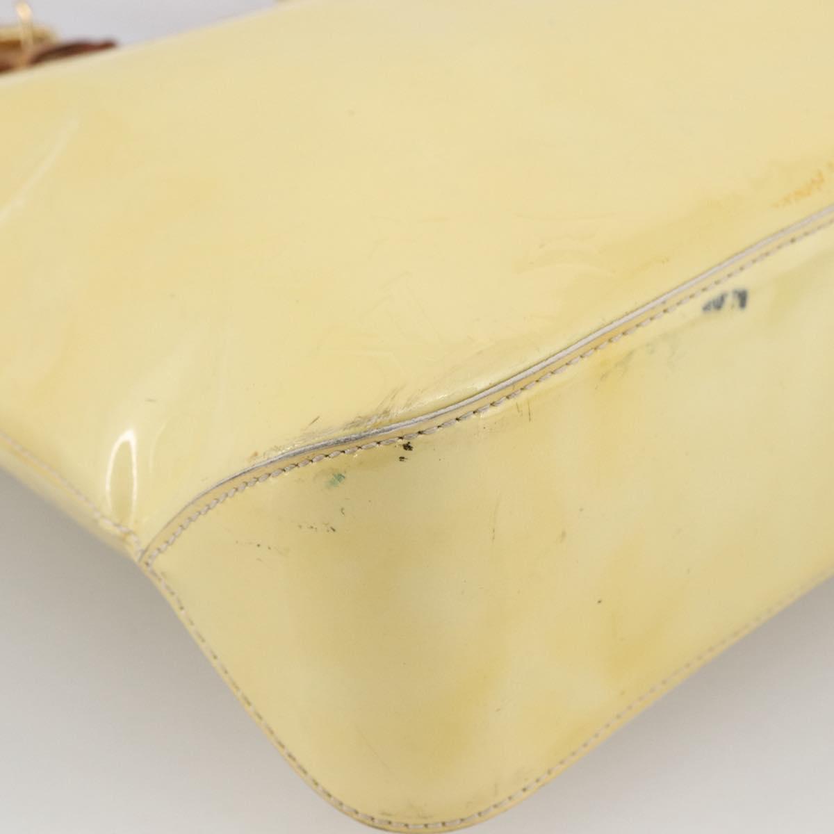 LOUIS VUITTON Monogram Vernis Brentwood Shoulder Bag Perle M91512 LV Auth ka2652